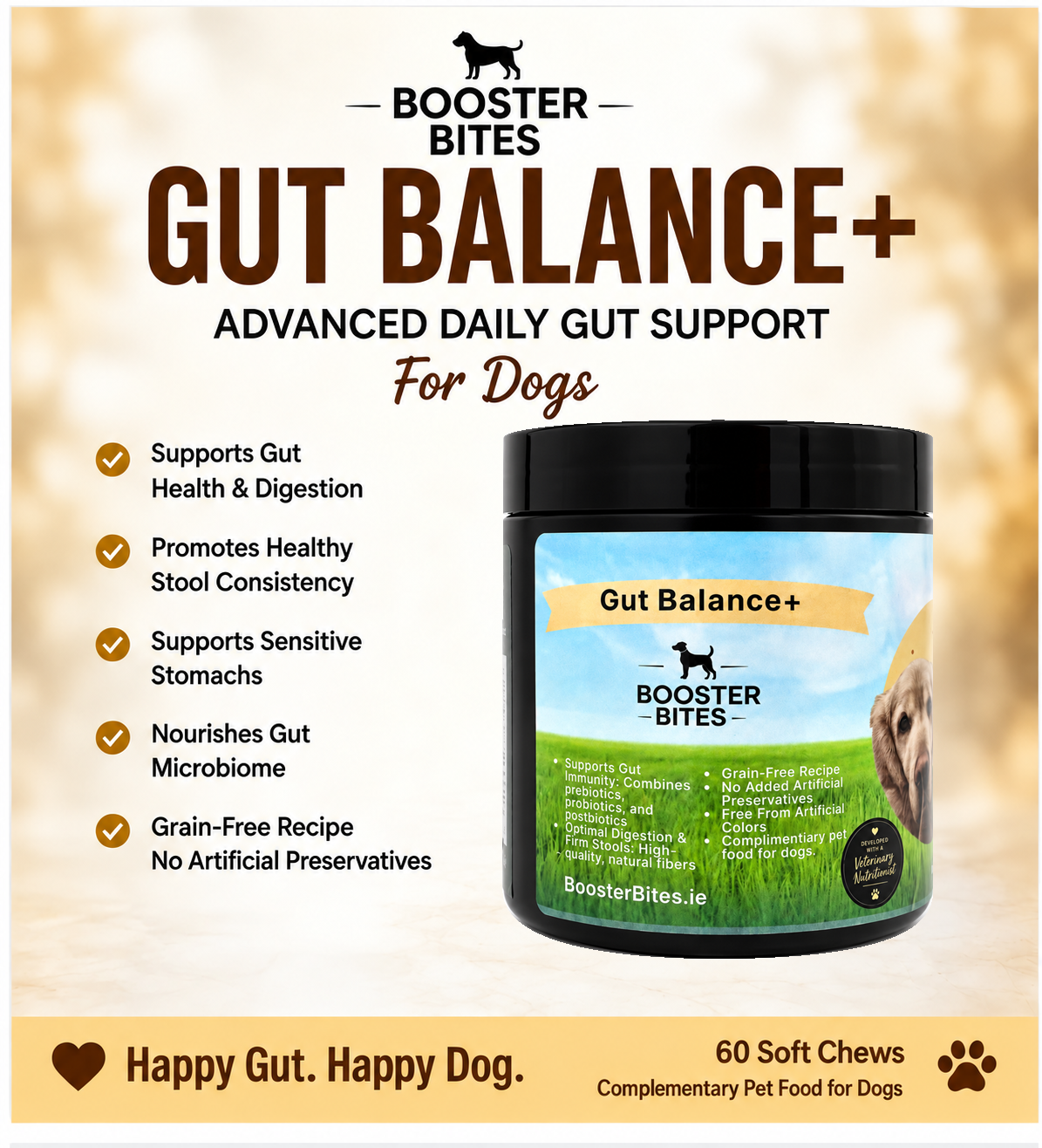 Booster Bites Gut Balance Plus Dog Treats x60